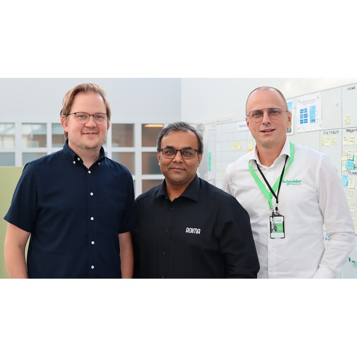 From left to right: Robin Trankell (Roslagsvatten), Proushi Rawat (Roima Intelligence), and Daniel Ljungqvist (Schneider Electric).